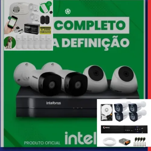 Câmera de segurança, alarme, cerca elétrica, concertina, interfone, CFTV