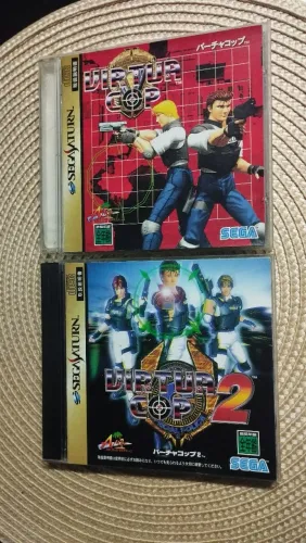 Jogos do Sega Saturno Japonês Virtur Cop 1 e 2 completo Originais R$:200 Reais