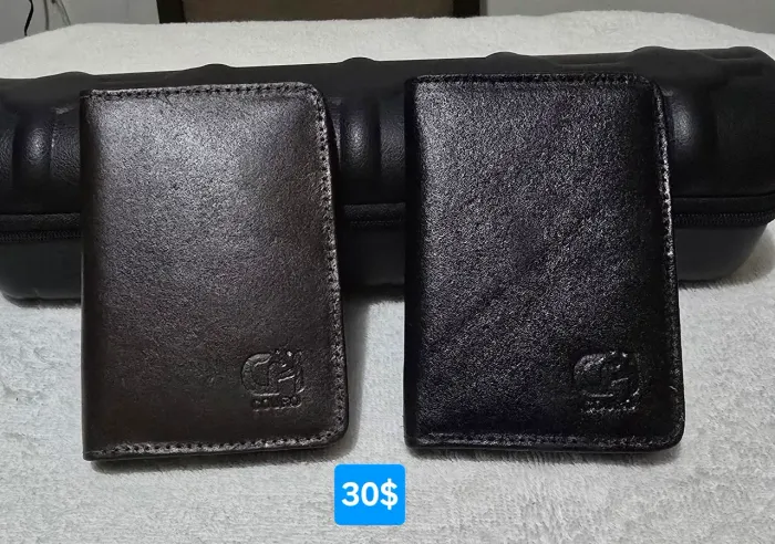 Porta cartão e documento de couro 