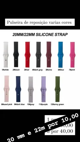 Pulseira para smartwatch vários modelos a partir de 6,00 reais  cada