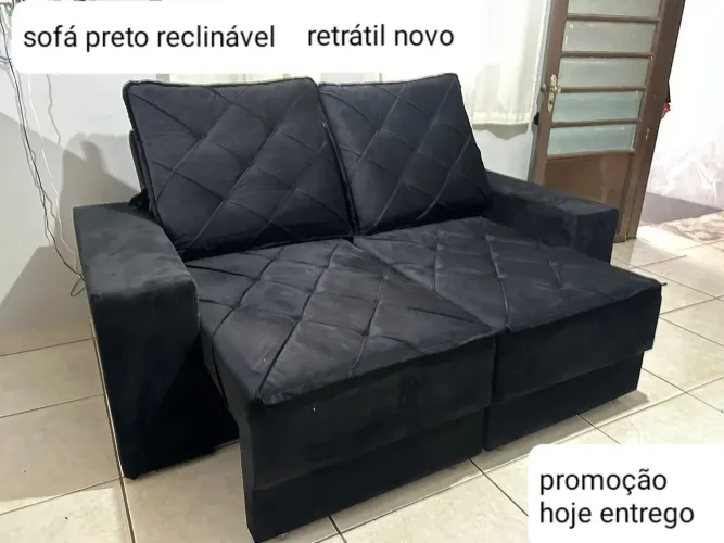 Sofa retratil preto novo preço de fábrica entrego hoje 