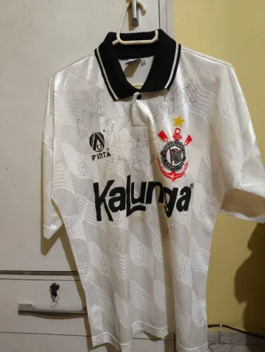 Camisa Corinthians Kalunga Finta 1992 Original / De Jogo / Autografada