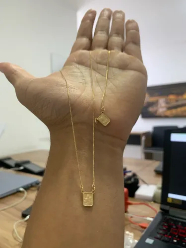 Escapulário de ouro 18 novo