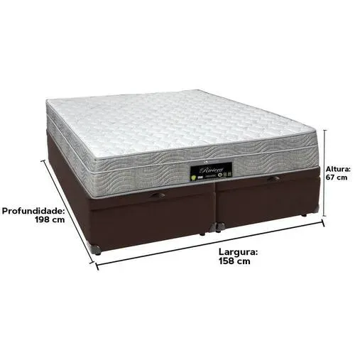 Colchão Riviera com Cama Box Baú Queen
