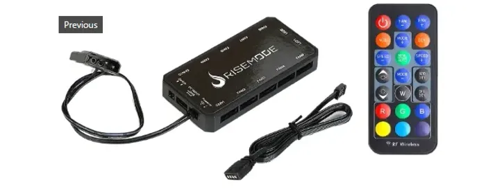Controladora Gamer Rise Mode RGB 6 pinos, 10 fans