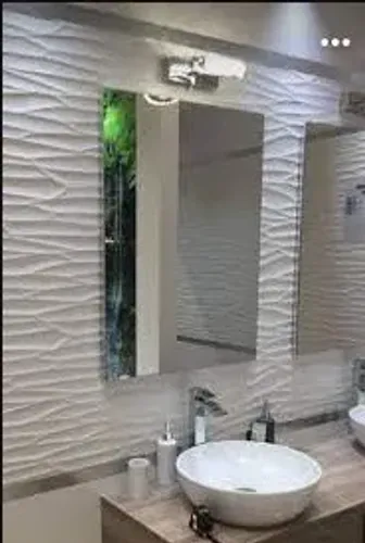 Espelho lapidado prata 4mm com suporte - Fácil instalação