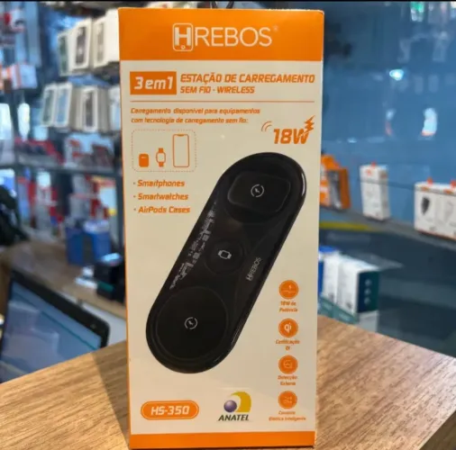 Carregador Wireless 3 em 1 18W - HREBOS HS-350