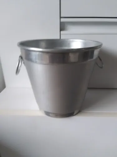 Balde para gelo aluminio escovado com argolas