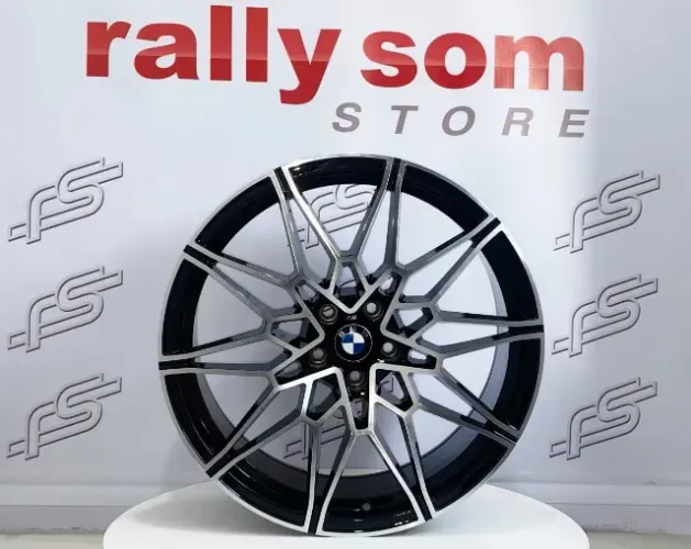 Jogo De Rodas Bmw M3 Preto Brilhante Diamantado 5x112 - 20x8,5 e 20x9,5 Offset 25/38