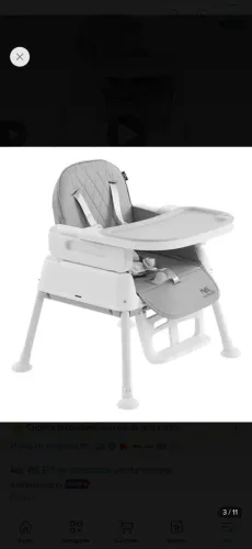 Cadeira De Alimentação Infantil 3 Em 1 Harmony Maxi Baby - Cinza
