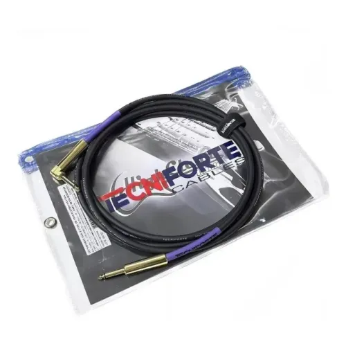 Cabo Tecniforte High Clear 6,09m Som Profissional Plug Reto/L Banhado a Ouro 20ft Guitarra