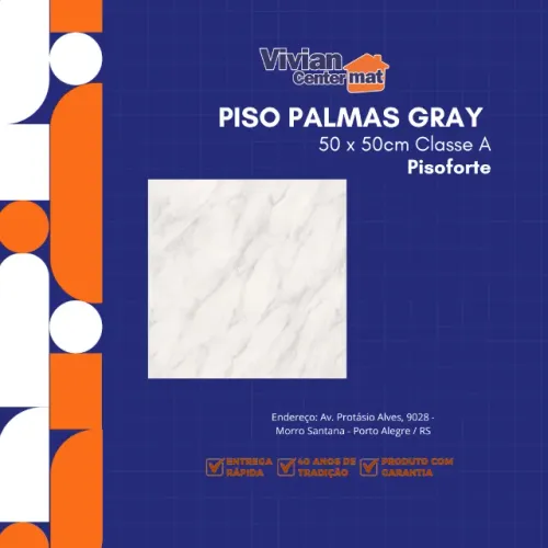 Piso Palmas Gray 50 x 50cm Classe A Pisoforte