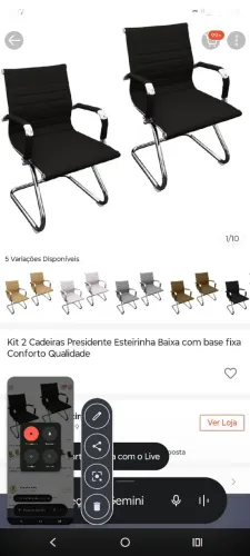 Cadeiras novas, desarmadas, na caixa  