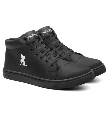 Tênis sapatenis preto Polo Plus masculino