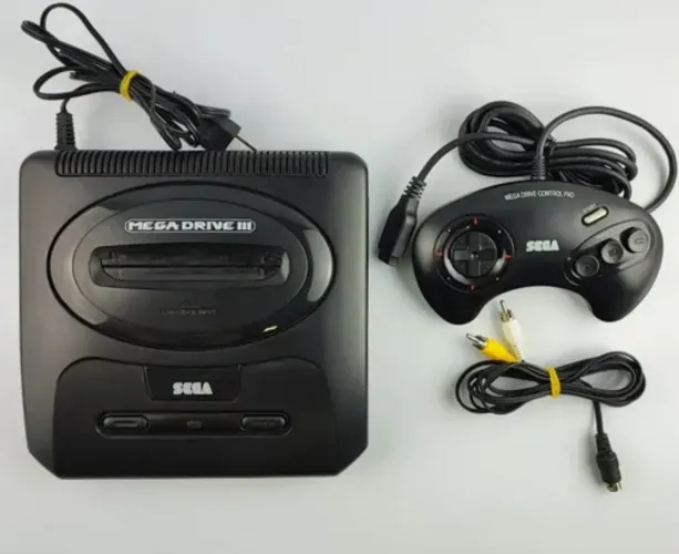 TODO ORIGINAL - Mega Drive 3 + 1 Controle Original + 2 JORIGINAIS MORTAL KOMBAT 3 e NBA