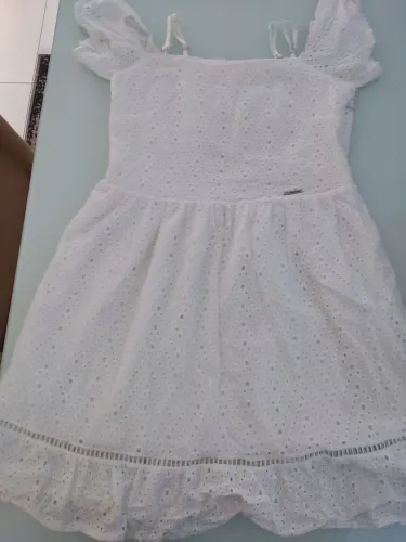 Vestido infanto juvenil feminino branco em layse da marca Fanyland