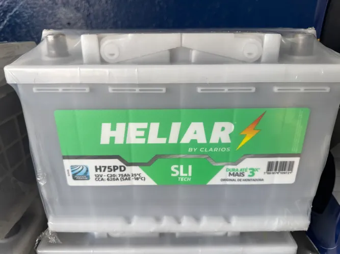 Bateria Heliar 75ah nova 24 meses de garantia.