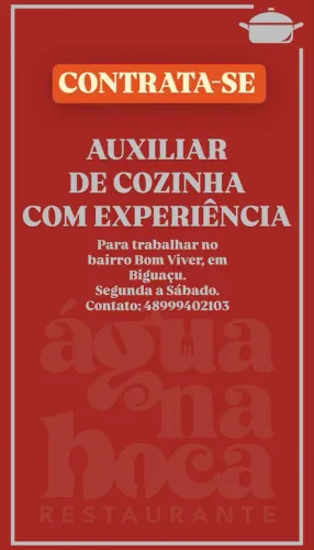 Vaga auxiliar de cozinha - Biguaçu