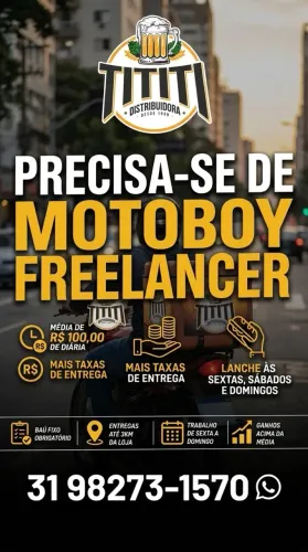 Vaga de motoboy freelancer 