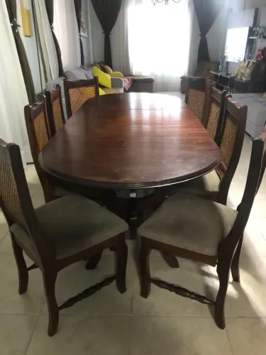 Jogo de mesa e cadeiras madeira maciça Imbuia