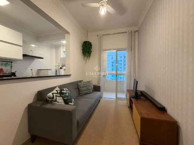 Apartamento mobiliado à venda no Canto do Forte, Praia Grande, com varanda gourmet