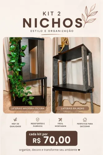 Kit com 2 Nichos MDF R$ 50