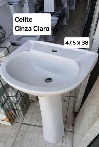 Pia com Coluna Celite Cinza Claro