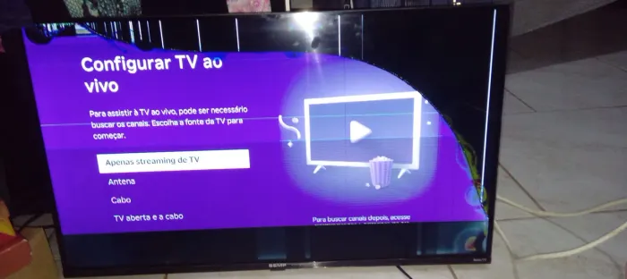 Tv com tela trincada para peças