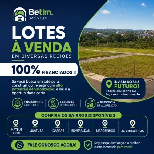 Lotes com Escritura e Registro | Parcelas a partir de R$ 500,00 | Financiamento Próprio