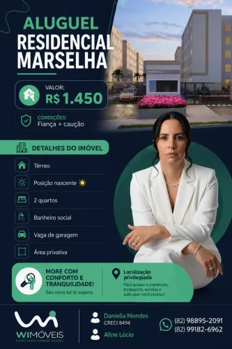 Apartamento para locação no MARSELHA, TABULEIRO DO MARTINS, Maceió, AL