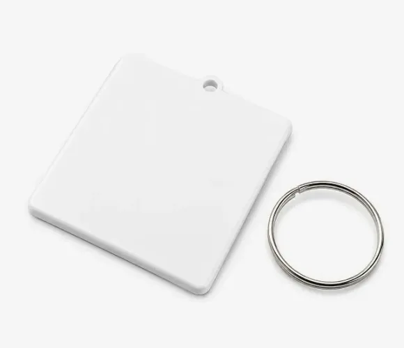 Kit com 5 Chaveiro Quadrado Polímero Sublimação Com Argola