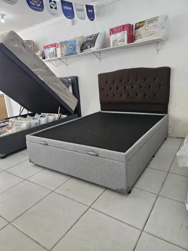 Base Box Casal Baú em LINHO Blindado em até 12x sem juros 