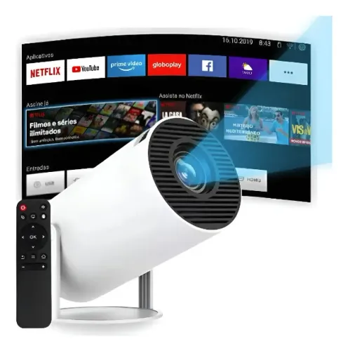 Mini Projetor Hy300 4K/1080P/720P Android 11, Wifi6/BT, 290ANSI, 12x 21,79