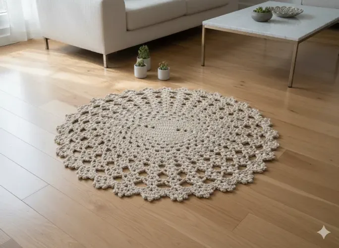 TAPETE DE CROCHE OVAL 72CM x 62CM