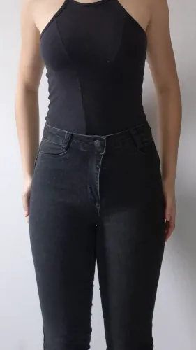 Calça Jeans Skinny Preta - Tamanho 40