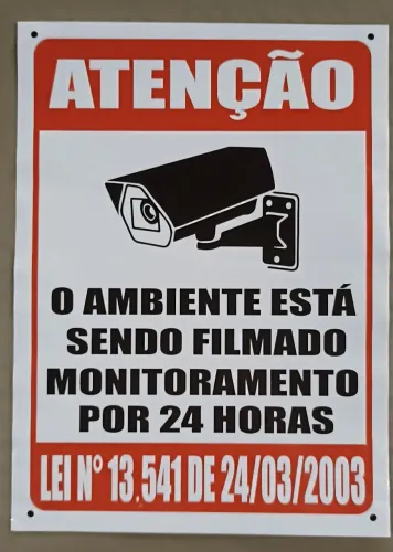 Kit 4 Adesivos aviso de ambiente filmado por câmeras
