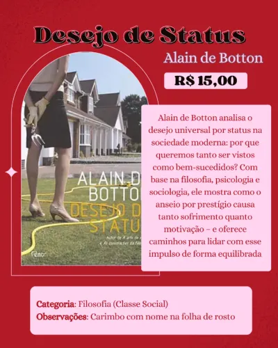livro desejo de status alain de botton