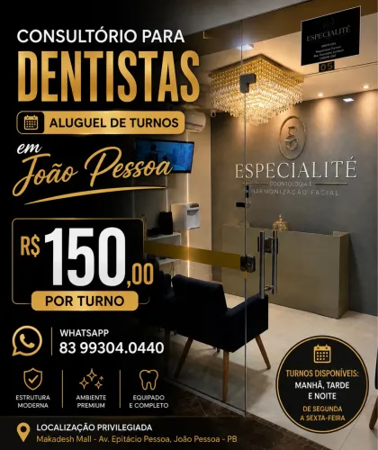 ALUGUEL DE TURNOS ODONTOLÓGICOS - ESPECIALITÉ