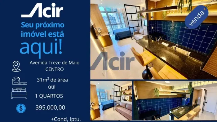 ACIR ADMINISTRADORA- APARTAMENTO REFORMADO ANDAR ALTO AV. Treze de Maio- R$395.000,00