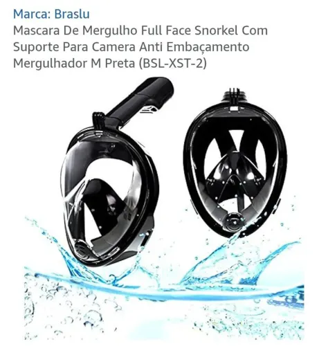MÁSCARA DE MERGULHO COM SUPORTE DE CÂMERA