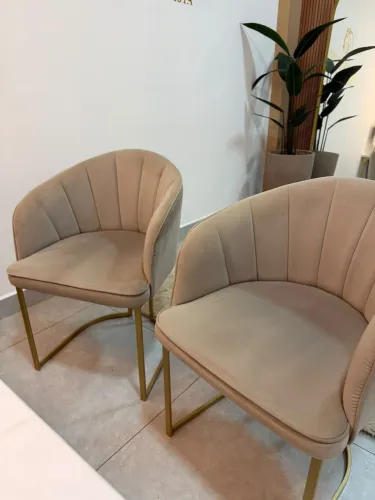 2 poltronas camurça metal dourado