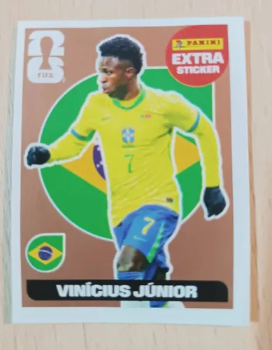? RARIDADE PARA COLECIONADORES! Vendo Extra Sticker Bronze/Vinícius Júnior/Panini FIFA