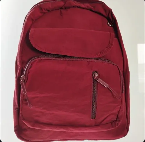 Mochila vinho vários bolsos ideal para dia a dia material estilo impermeável