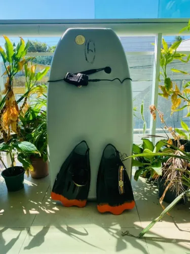 bodyboard e pé de pato
