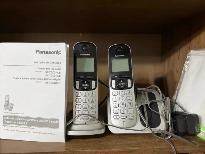 Telefone Sem Fio Panasonic Cinza KK-TGC212LB1 - Perfeito Estado