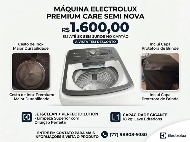 Vendo Maquina Electrolux Premium Care Semi nova