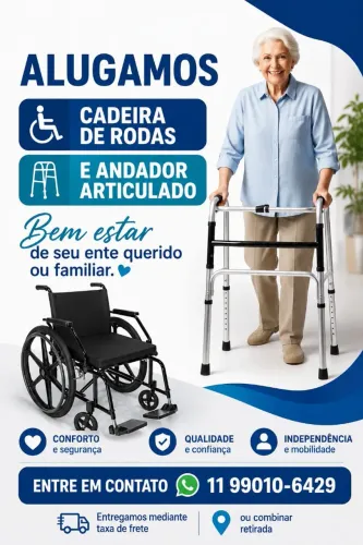 Alugamos cadeiras de rodas