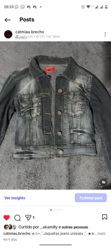 Jaqueta Jeans Vintage Estonada 