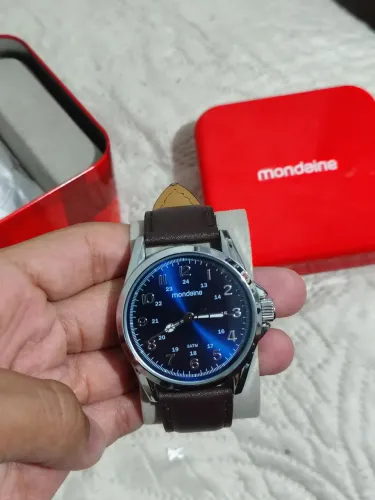 Relógio Mondaine pulseira de couro 42 mm