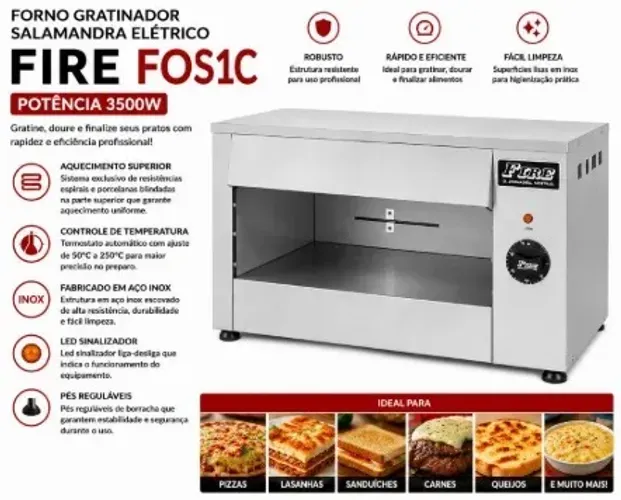 Forno Salamandra Gratinador  Fire Fos1c - Usado